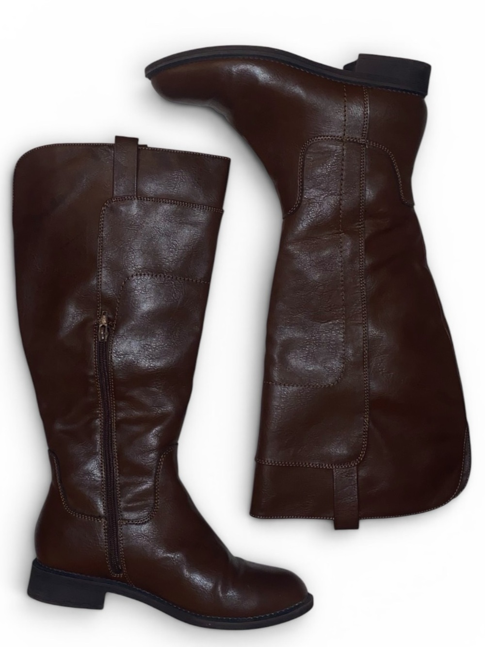 FRYE and CO Giovanna Knee-High Tall Boots Equestrian Style Med Brown SZ 7-1/2